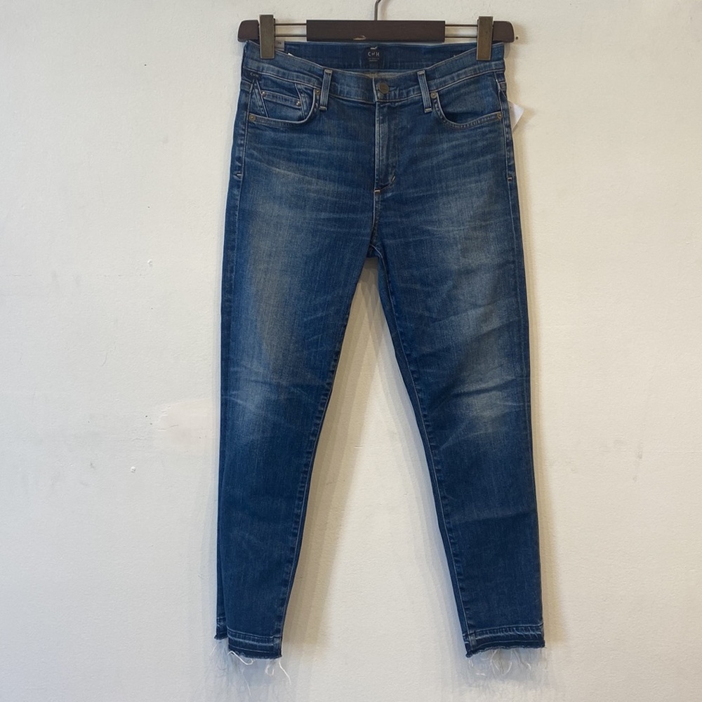 Citizens of Humanity Size 29 Blue Rocket Crop High Rise Skinny Jeans Slim Denim - Picture 2 of 8